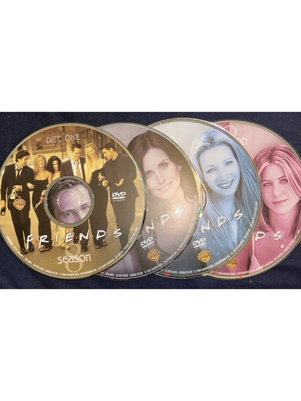 Friends - The Complete Eighth Season (DVD, 2004, 4-Disc Set) Discs Only. Tested